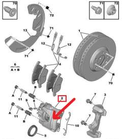 Bremsekaliber Venstre Forside Ny Original 4400V3 4400.V3 Citroen Peugeot