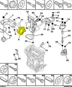 Motormontering Original Citroen Peugeot Xsara 307 1.6 1839E7 9638557080