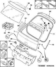 Lydisolering Bag Original Citroen Peugeot C4 8748GA