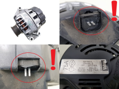 Generator 8200103744 SG7S013 75 A Valeo Renault Nissan