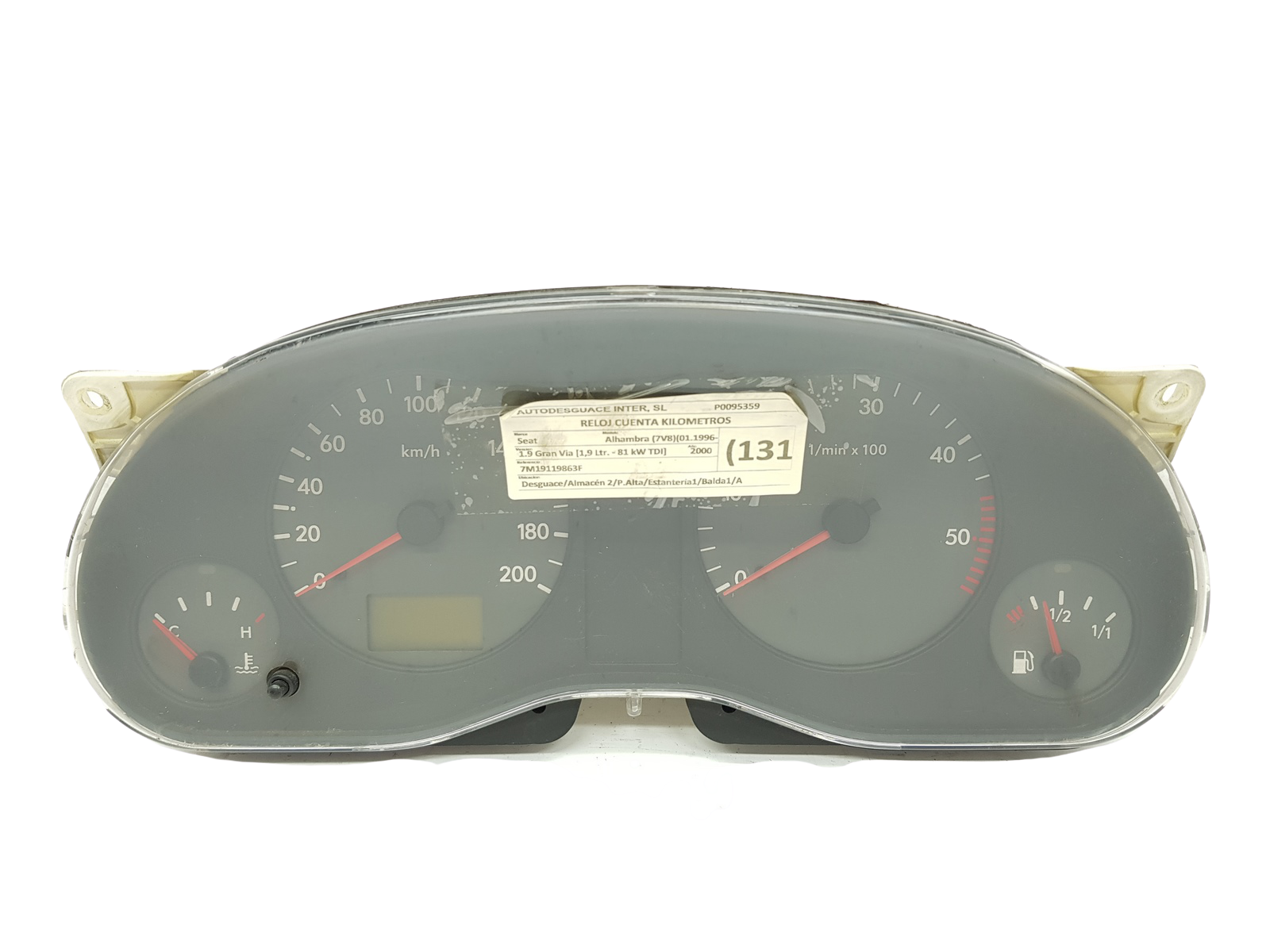 Omdrejningstæller Seat Alhambra 96VW10849GG 7M1919863F 26828 main product photo