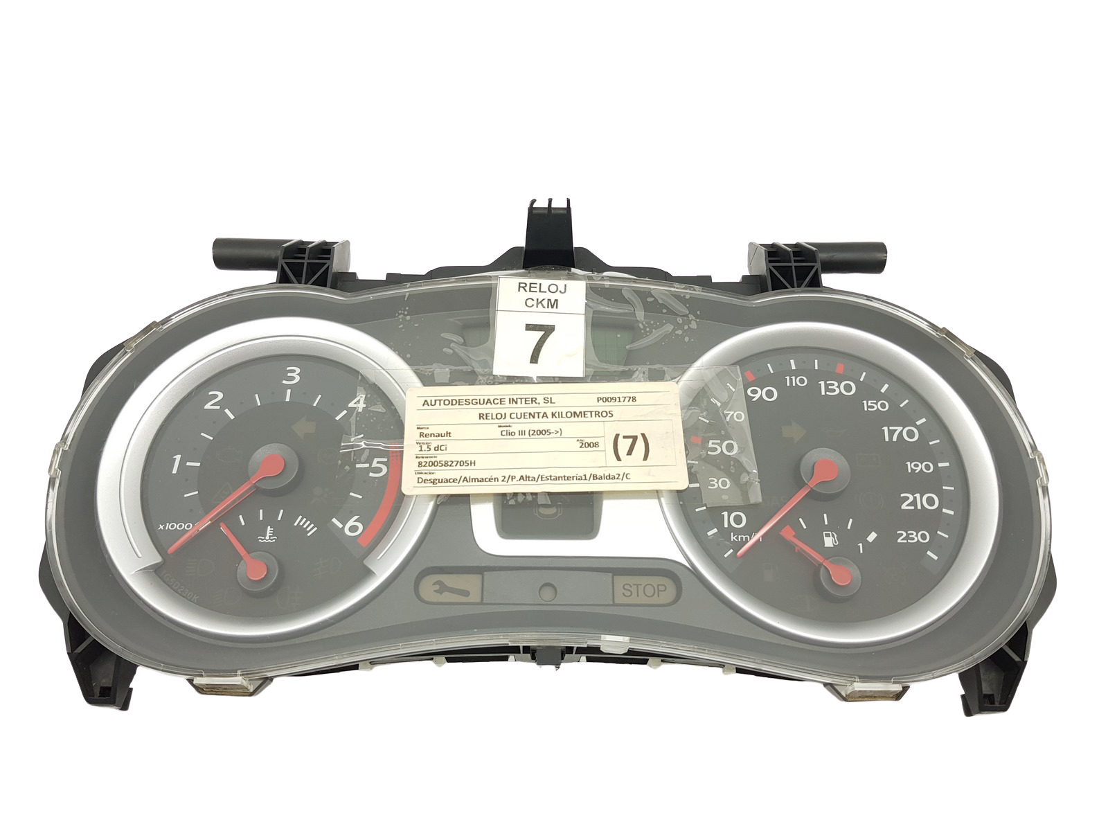 Speedometer Renault Clio 3 8200582705 H 27026 main product photo
