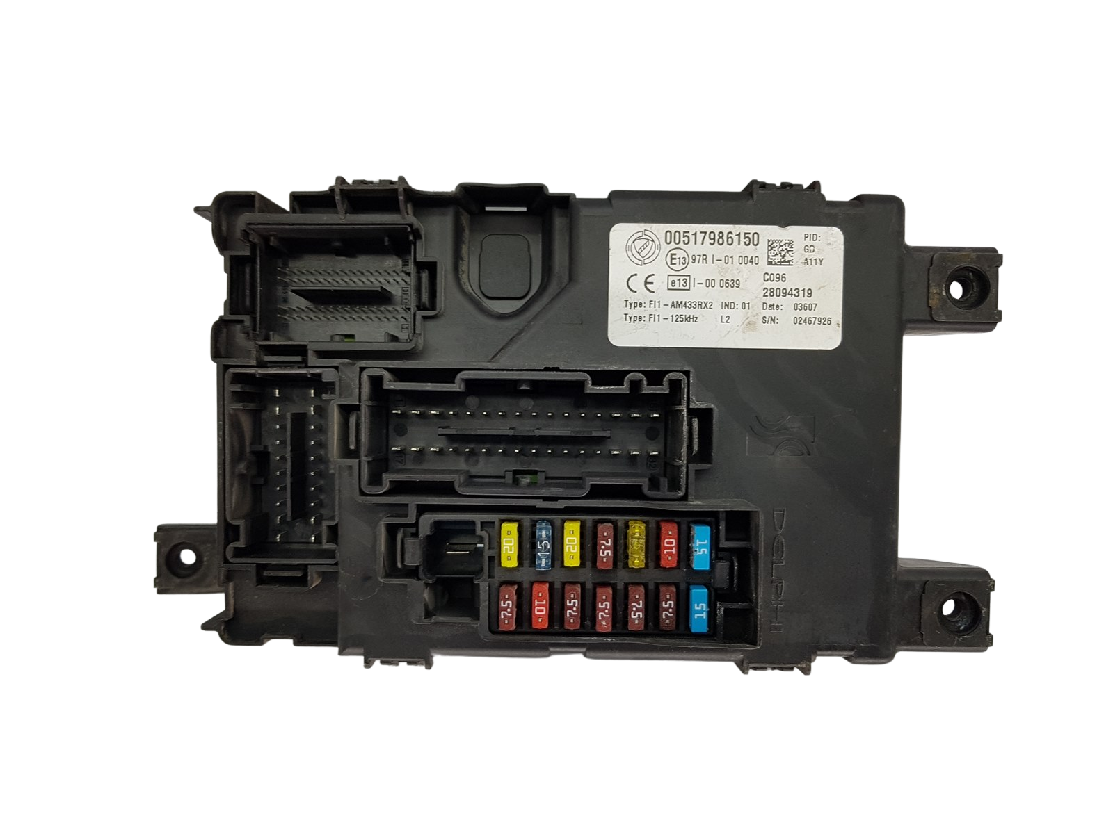 Sikringsboks Fiat 00517986150 28094319 97RI-010040 Delphi 19700 main product photo