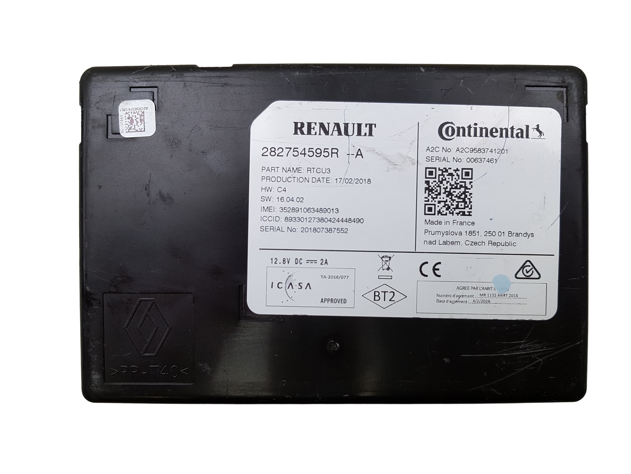 Styreenhed modul Renault 282754595R RTCU3 A2C9583741201 1165 main product photo