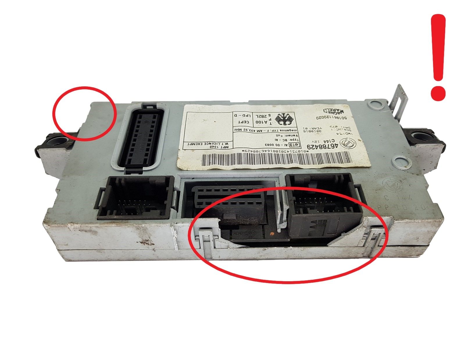 Styreenhed modul BSI Fiat 46788429 501861120020 Magneti Marelli 19040 main product photo