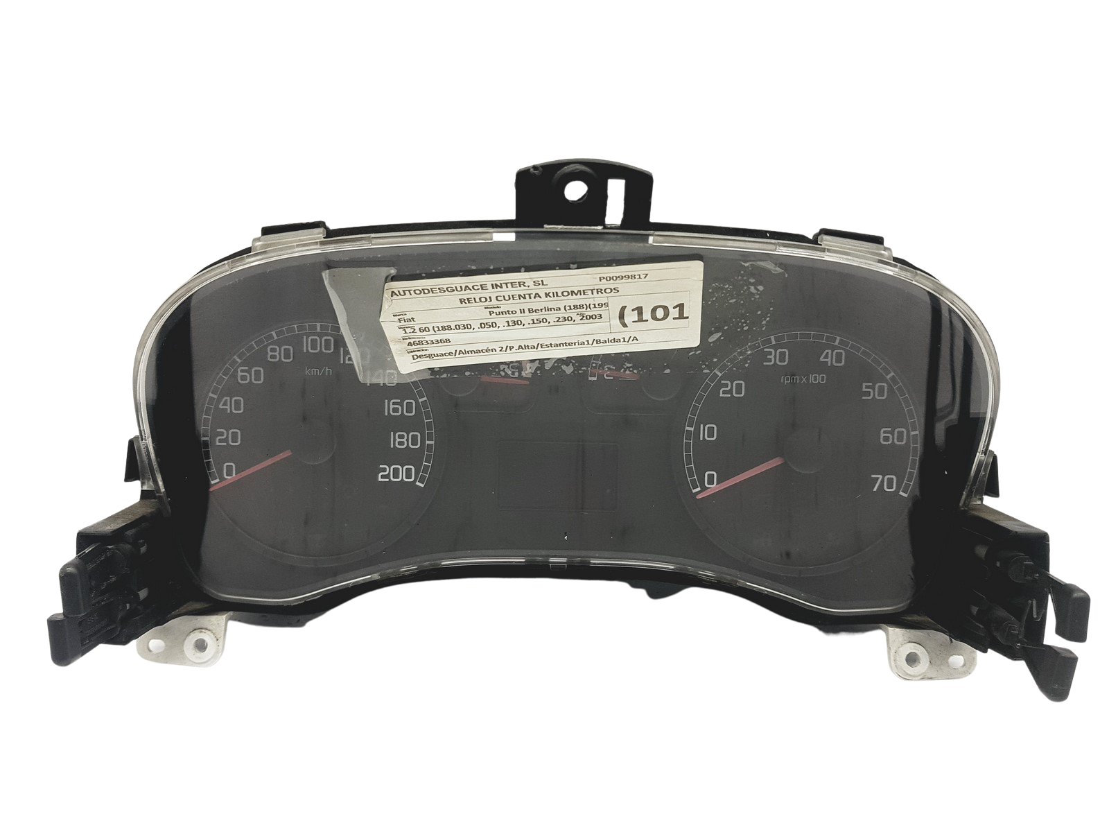 Omdrejningstæller Fiat Punto 46833368 503000460300 48856 main product photo