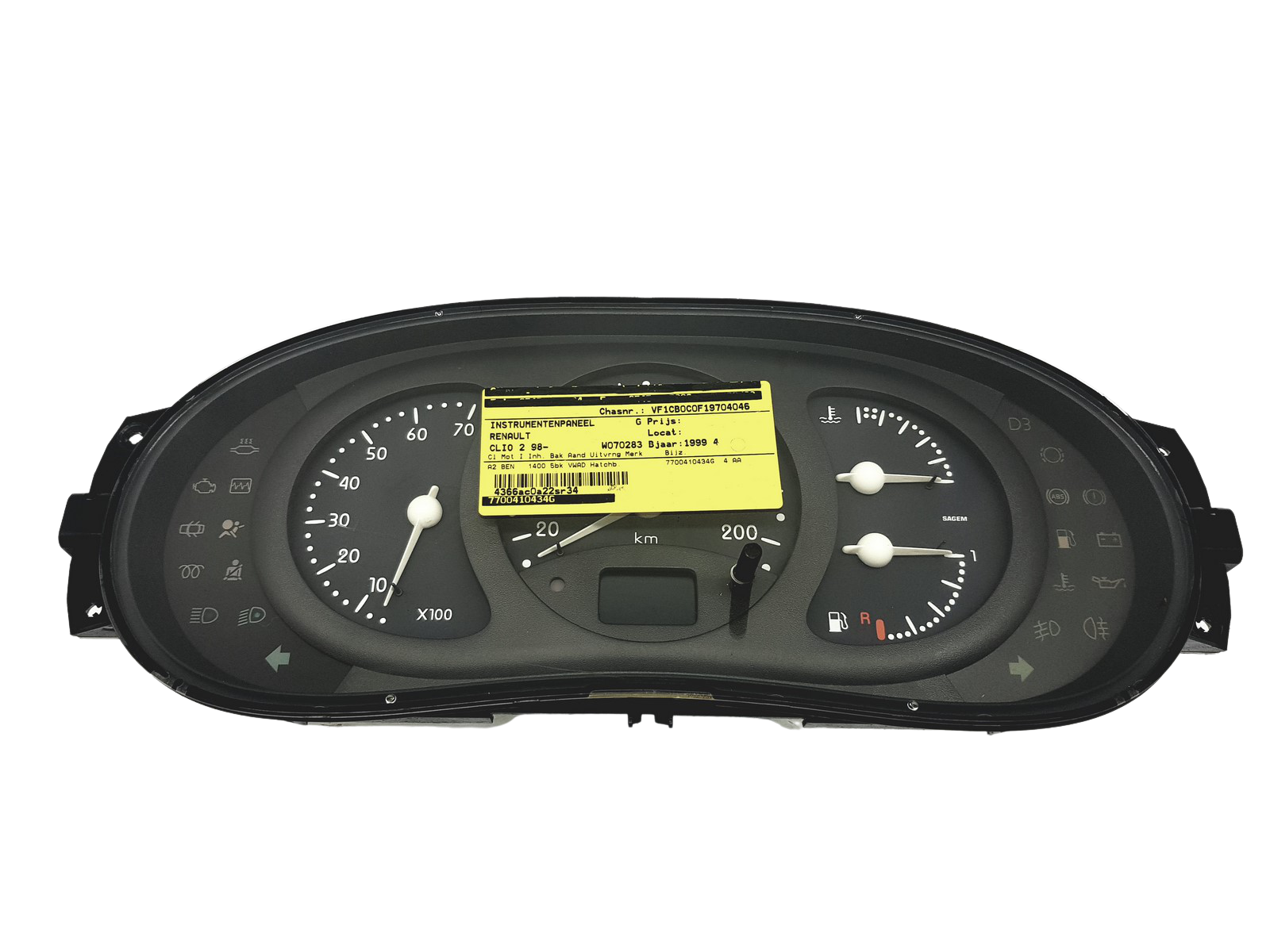 Omdrejningstæller Renault Clio 2 7700410434 G 49319 main product photo