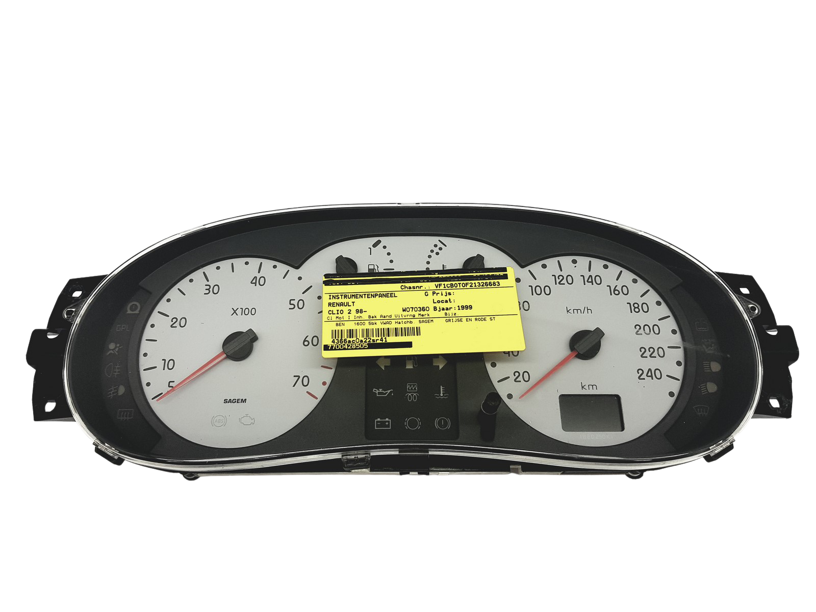 Omdrejningstæller Renault Clio 2 7700428505 49244 main product photo