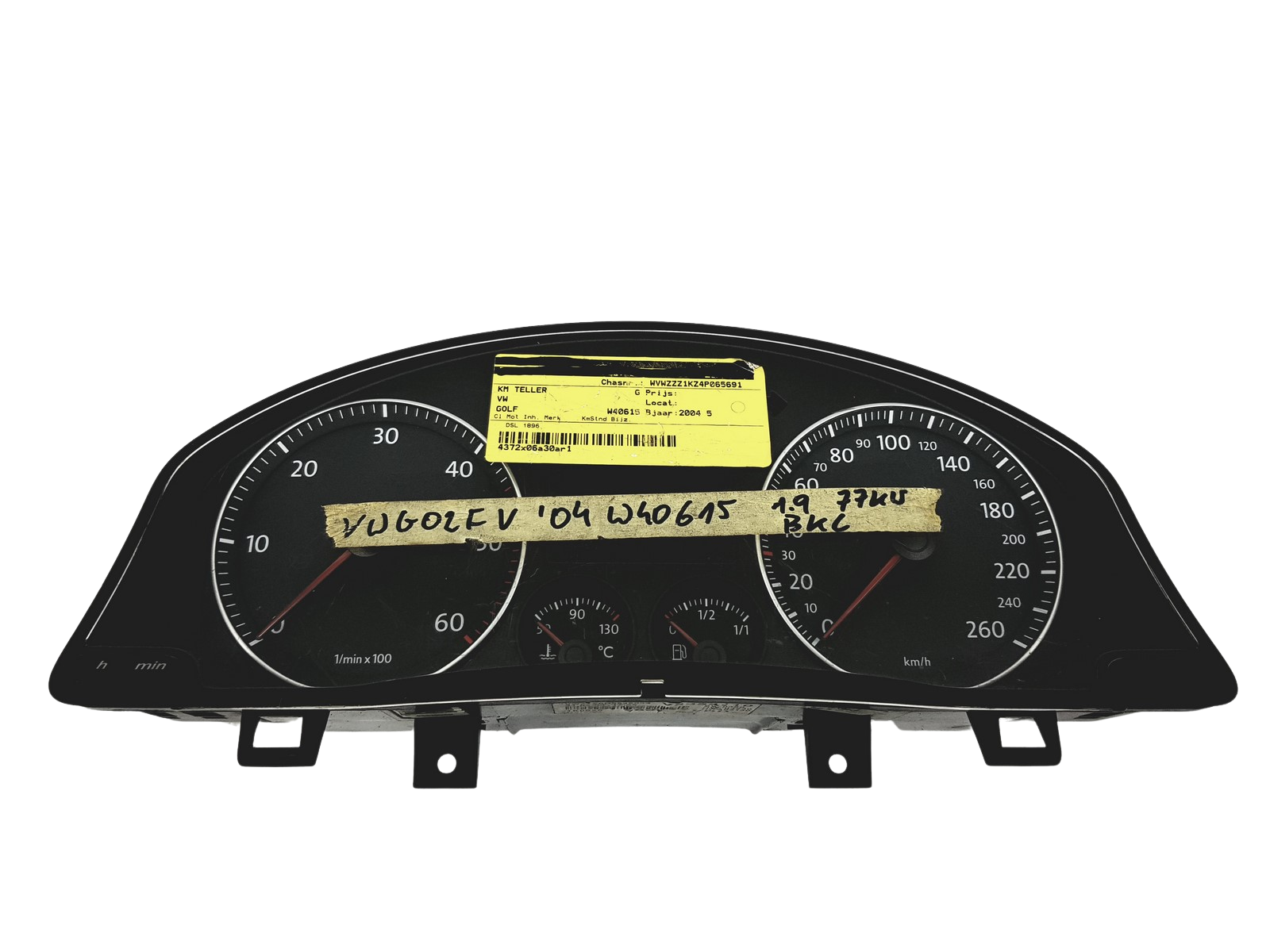 Speedometer VW Golf MK5 1K0920860L 110080247024 52305 main product photo