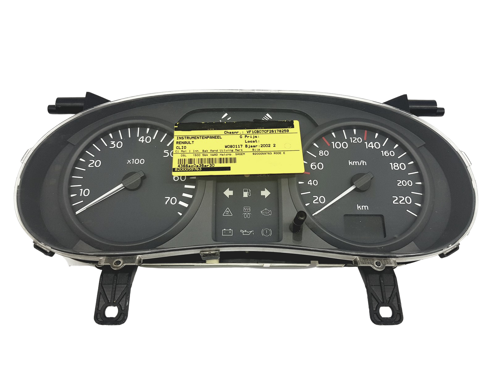 Omdrejningstæller Renault Clio 2 8200059763 49303 main product photo