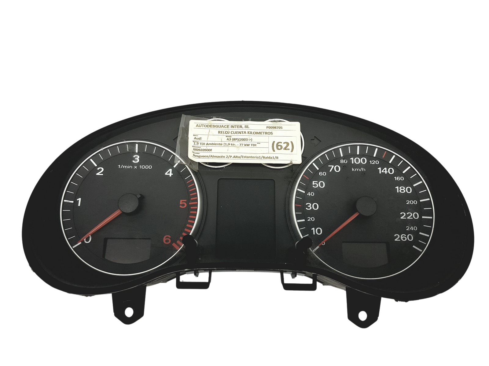 Omdrejningstæller Audi A3 8P 8P0920900F 110080296003 51410 main product photo