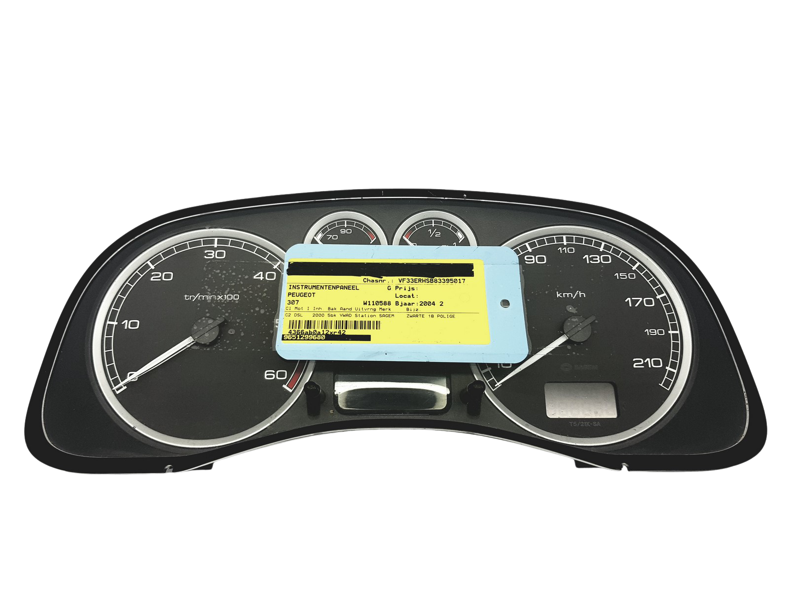 Speedometer Peugeot 307 9651299680 C 00 49015 main product photo