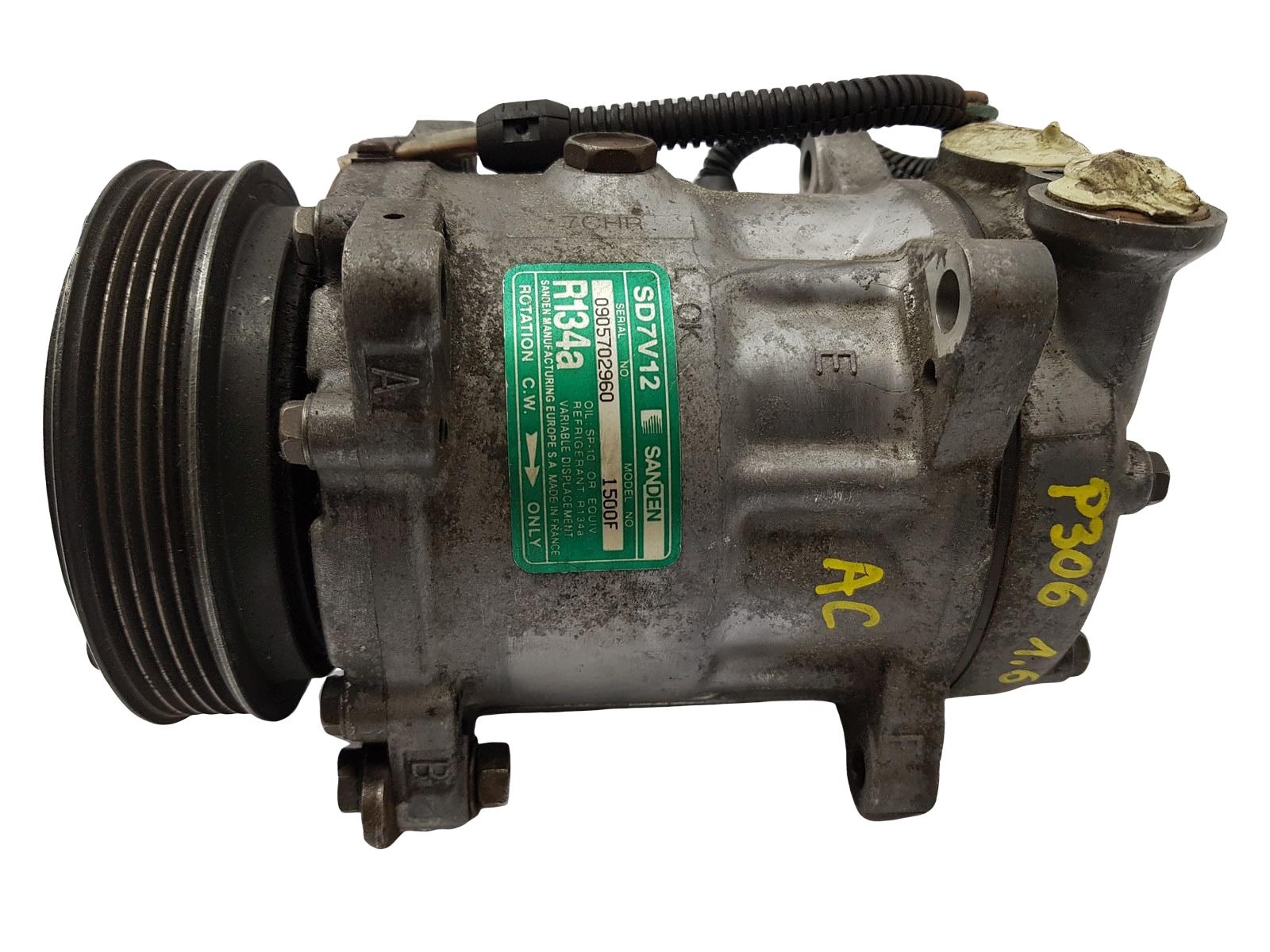 Aircondition Kompressor Citroen Peugeot SD7V12 1500F 6453N1 Sanden 7081 main product photo
