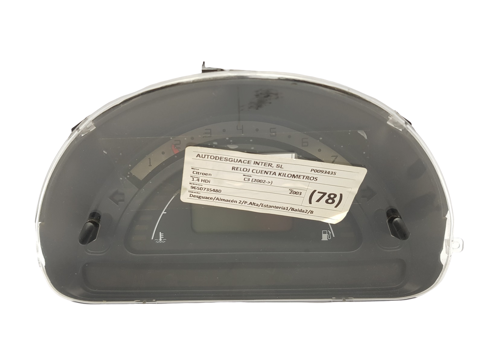 Omdrejningstæller Citroen C2 C3 P9650735480 G 01 26957 main product photo