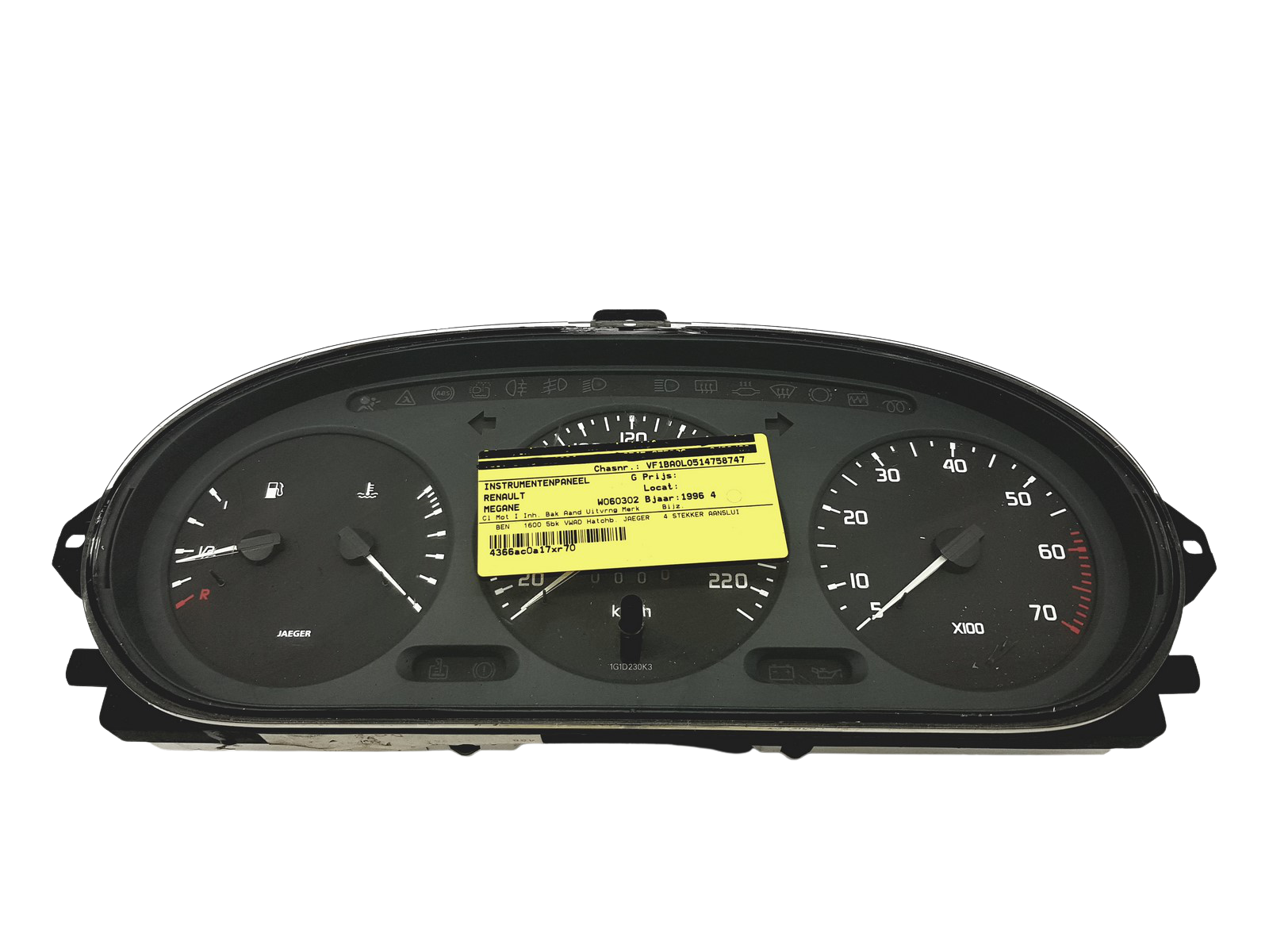 Omdrejningstæller Renault Megane 1 Scenic 1 7700839644 49520 main product photo