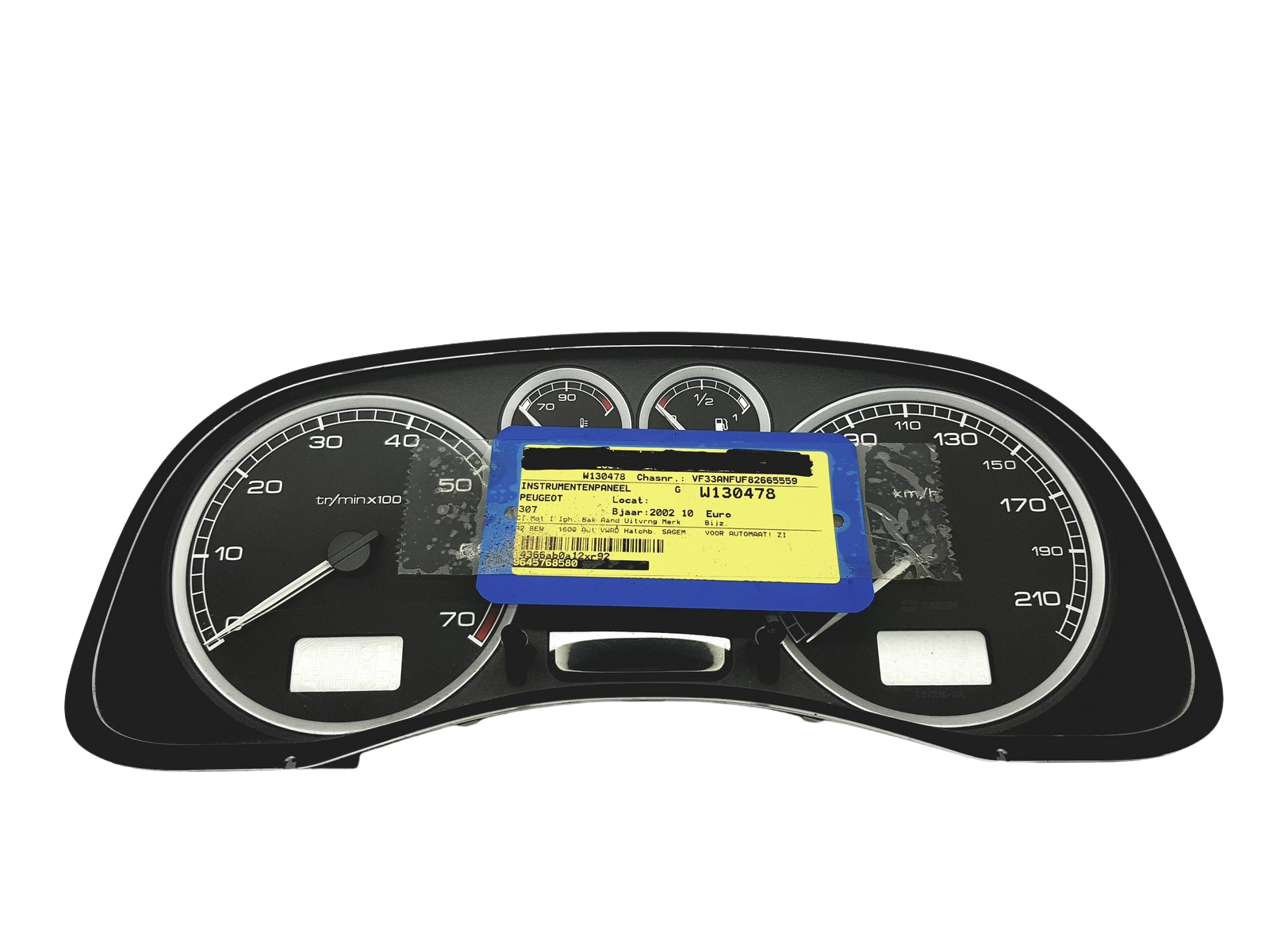 Omdrejningstæller Peugeot 307 9645768580 E 01 Sagem 49782 main product photo